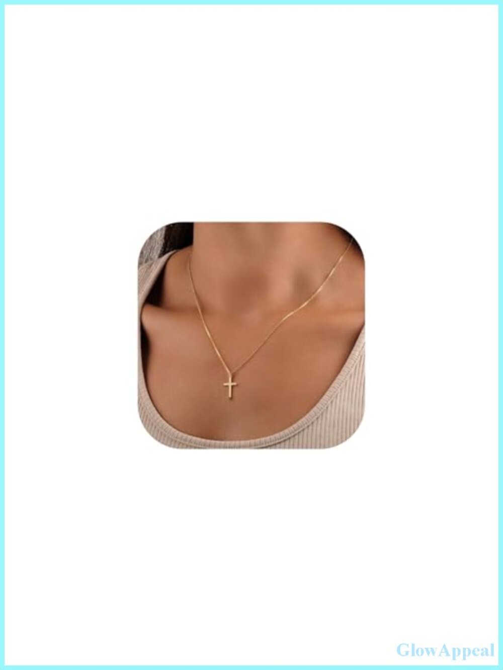14K Gold Plated Cross Pendant Necklace for Women Dainty Layering Jewelry Gift